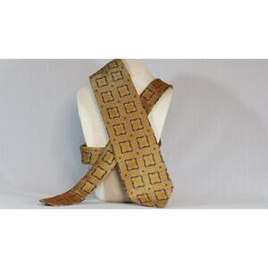 Robert Talbott Best Of Class Mens Neck Tie Gold and Blue Brocade Pattern